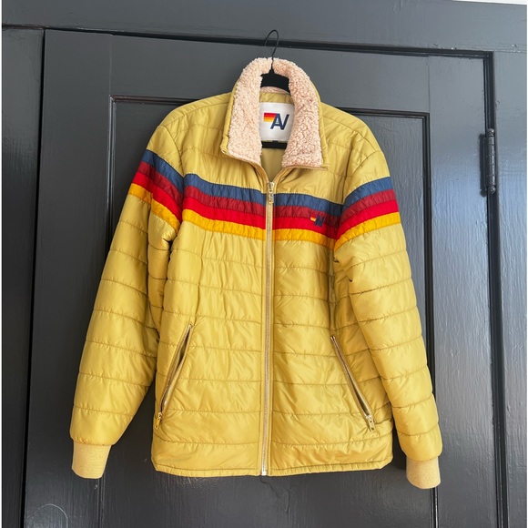 Aviator Nation Jackets & Blazers - Aviator Nation 4 STRIPE RAINBOW SLEEVE JACKET - KHAKI size Medium